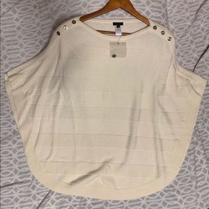 Talbots Cream Wool Poncho
